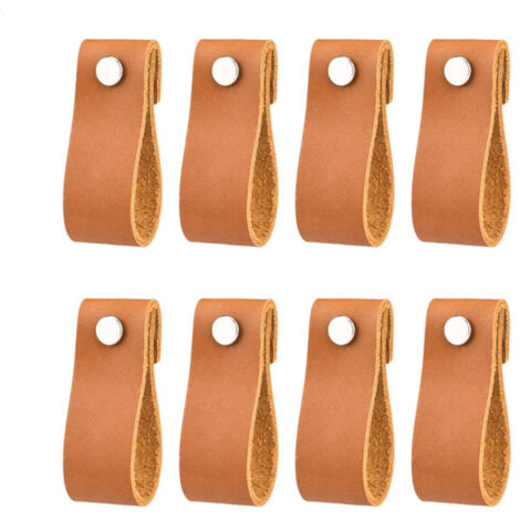Brute Strength - Maniglie in pelle per mobili - Nero - 6 pezzi - 16,5 x 2,5 cm - Maniglia per