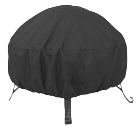 Copertura Rotonda Per Braciere Da Giardino, 77x58 Cm, In Poliestere, Impermeabile E Resistente Ai Raggi UV, Nera - 4