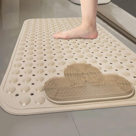 Tappetino antiscivolo per vasca da bagno, con ventose e fori