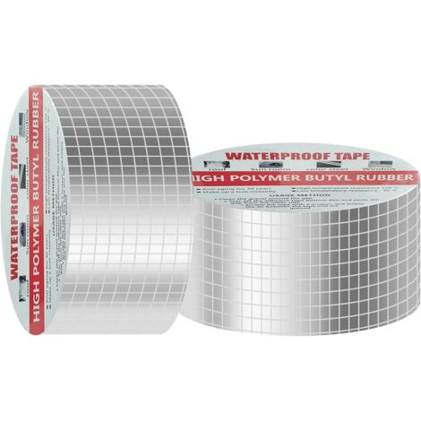 Nastro Impermeabile In Butile E Alluminio 5 Cm X 5 M, 4 Rotoli, Sigillante Autoadesivo Per Tetti, Grondaie, Camper E Tubi, Resistente UV E Temperature Estreme