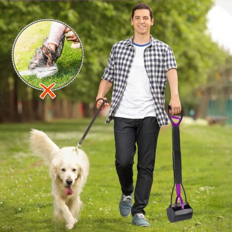 Paletta per raccogliere la spazzatura, manico lungo per rifiuti da giardino, manico ergonomico, paletta per la pulizia con sacchetto di raccolta per riciclare foglie, ramoscelli