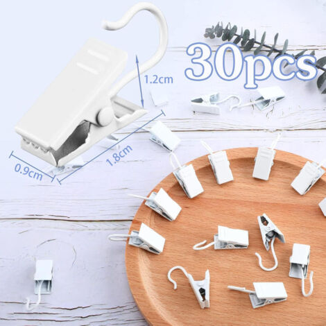 50 pezzi di guide per tende, clip per tende, ganci per tende per binari