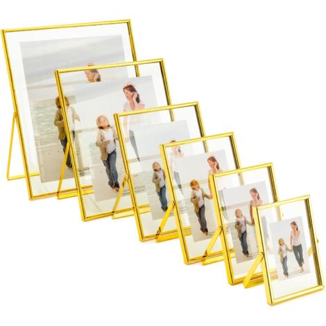 Cornice Portafoto Galleggiante In Metallo Oro Rosa 6x8