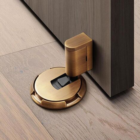 YAGU Tope Magnético Para Puerta, Paquete De 2 Unidades, Aleación De Zinc, De Bronce Cepillado, Soporte Para Puerta Montado En La Pared, Imán De Metal Suave