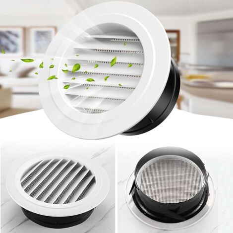 6 Rejillas De Ventilación Redondas De Plástico ABS De 1.969 In Ajustables Para Extractor