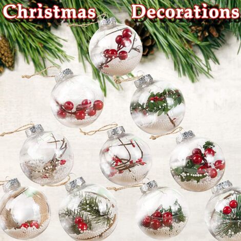 40 Bolas De Plástico Transparente Rellenables Para Bodas, Navidad Y