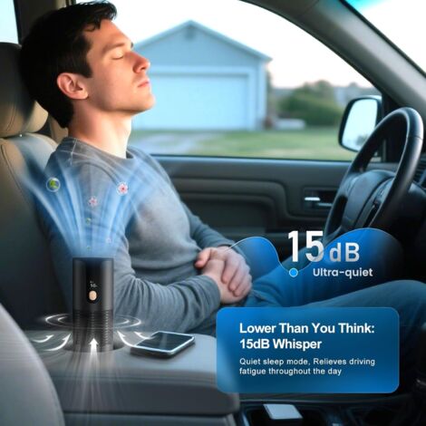 Mini purificador de aire para coche, silencioso, portátil, compacto, cian