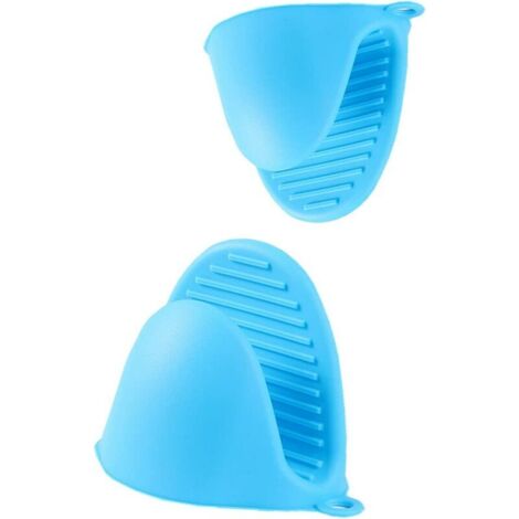 SHINING HOUSE Manoplas para horno, agarraderas de silicona para cocina resistentes al calor, resistentes al calor, azules, 2 piezas (1/5)