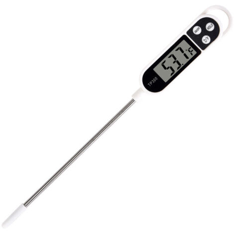 SHINING HOUSE Termómetro de alimentos de acero inoxidable Triomphe con pantalla LCD, termómetro electrónico de cocina para probar la temperatura del agua líquida, la leche y el aceite para bebés (1/5)