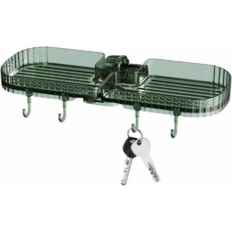 SHINING HOUSE Soporte para esponja de grifo de cocina, soporte organizador de fregadero con ganchos - Estante estable para fregadero, soporte organizador de carrito, soporte organizador de fregadero d (1/5)