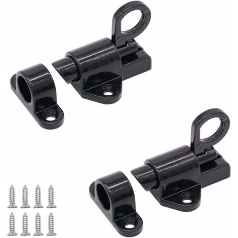 SHINING HOUSE Cerradura de puerta automática, 2 piezas de pestillo de aluminio, cerradura de ventana, seguridad de puerta de ventana, cerradura de puerta de aluminio para anillo de seguridad de puerta