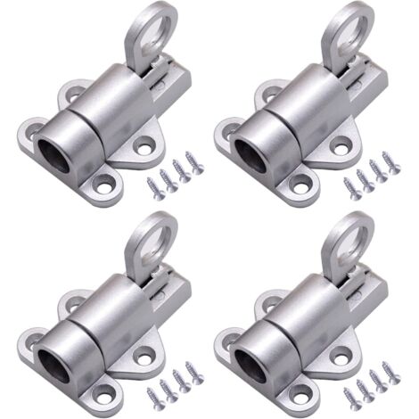SHINING HOUSE Piezas de pestillo automático de resorte para puerta negro, cerradura automática de puerta de aluminio, pestillo de puerta con tornillos, pestillo de puerta para puertas de balcón, puert (1/4)