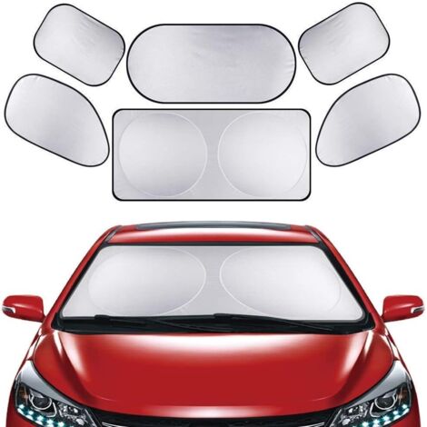 SHINING HOUSE are-Brise-Soleil Couverture 6 piezas de visera solar para coche que bloquea los rayos UV, reflector solar delantero o trasero, antinieve y escarcha para la mayoría de los vehículos SUV, 