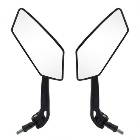 SHINING HOUSE Espejo retrovisor, espejo retrovisor universal de plástico ABS acrílico para motocicleta, apto para motos deportivas, cruiser, choppers, color negro (1/5)