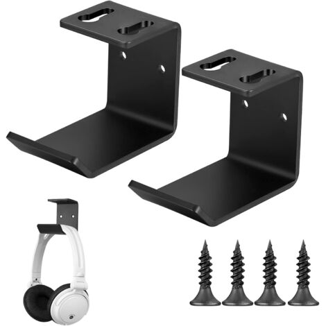 SHINING HOUSE Piezas de soporte de pared de metal para auriculares, soporte para auriculares para escritorio, ganchos para auriculares atornillados (1/4)