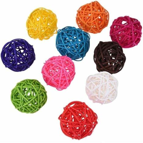 SHINING HOUSE Juguetes para masticar, pelotas para masticar, pelotas para masticar, juguetes Sepak, juguetes para masticar para loros, loros, agapornis, accesorios de bricolaje, 10 piezas de juguetes (1/5)