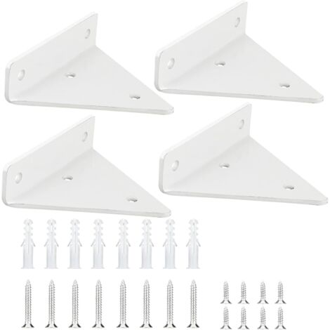 SHINING HOUSE Soporte para estante, 4 piezas, soporte flotante de pared resistente, de hierro, triángulo invisible para estantes de cocina, estudio, jardín (80 × 100) (1/3)