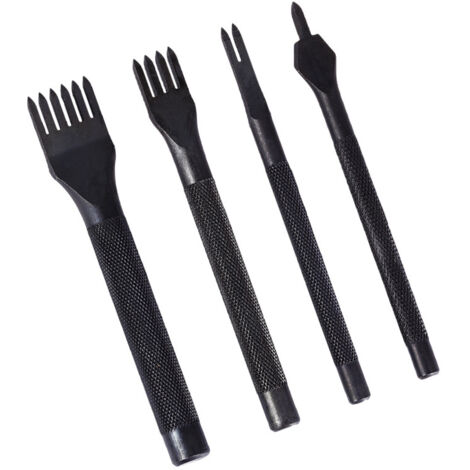 SHINING HOUSE Juego de 4 herramientas para manualidades con garra de cuero, perforadoras con puntas, cinceles de costura con diamantes para manualidades de bricolaje, costura de cuero (5 mm) (1/5)
