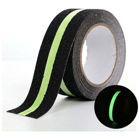 SHINING HOUSE Cinta antideslizante con película luminosa que brilla en la oscuridad, cinta de seguridad para escaleras, pisos resbaladizos en interiores y exteriores, 5 m x 5 cm (1 unidad) (1/5)