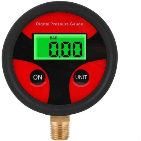 SHINING HOUSE Manómetro digital de presión de neumáticos, manómetro digital LCD para neumáticos de coche, manómetro digital LCD para neumáticos de coche, camión, motocicleta, 0-200 PSI (1/4)