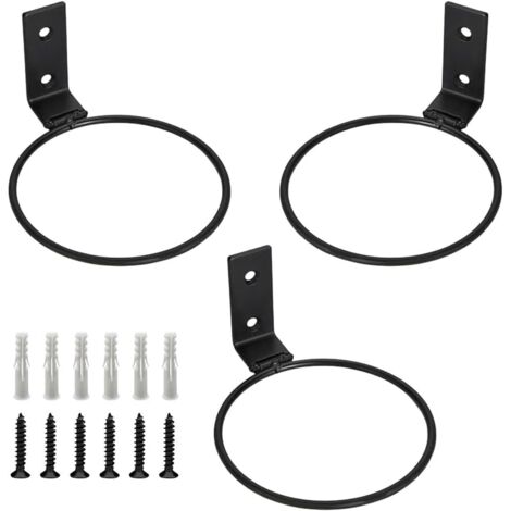 SHINING HOUSE Piezas Soportes para macetas de pared Soporte para macetas de flores Anillo para macetas de exterior Soporte plegable Soporte para macetas de metal con tornillos para interior y exterior