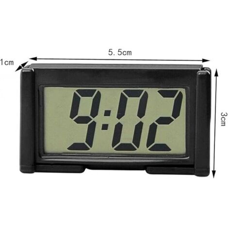 SHINING HOUSE Reloj despertador electrónico, reloj de mesa autoadhesivo pequeño para automóvil, instrumento de reloj electrónico, pantalla digital LCD (1/3)
