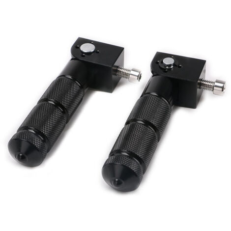 SHINING HOUSE Reposapiés plegables para motocicleta M8, 2 pedales de aluminio para motocicleta eléctrica, antideslizantes, universales, de 8 mm, 90 grados, fijos, plegables, soporte para pedal de pasa (1/4)
