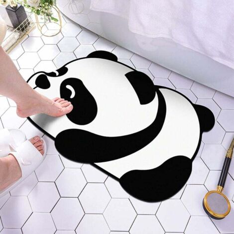SHINING HOUSE Alfombrilla de baño antideslizante, diseño de panda, con diatomeas, de secado rápido, absorbente, con suela de goma, 40 x 60 cm (1/5)