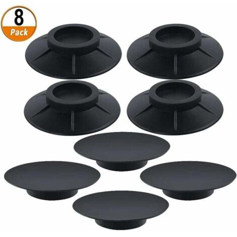 SHINING HOUSE 8 almohadillas antivibración para lavadoras de goma para tambor de lavadora y secadora (10 cm, negras) (1/5)