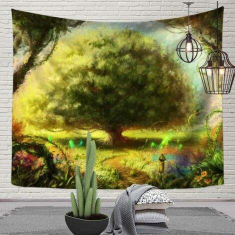 SHINING HOUSE Tapiz de árbol de la vida para colgar en la pared, decoración del hogar, sala de estar, dormitorio, fondo de pared, 130 x 150 cm (1/3)
