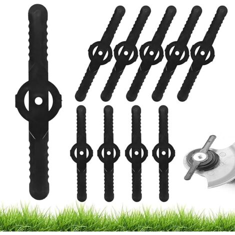 SHINING HOUSE 60 piezas de cuchillas de repuesto de plástico, cuchillas universales para cortadora de césped de 14 cm, accesorios para cortadora de césped, cuchillas de plástico para cortadora de césp (1/5)