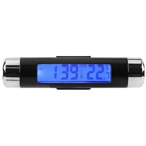 SHINING HOUSE Reloj termómetro para coche, reloj de temperatura LCD para coche, reloj electrónico multifuncional para coche, termómetro con retroiluminación LED y pantalla digital (1/5)