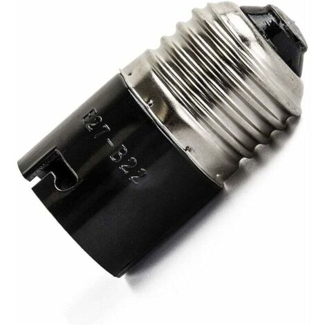 Adaptador Convertidor De Bombilla E27 A B22 – Tornillo (E27) A Bayoneta (B22) – Blanco, 10 Cm De Largo