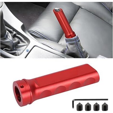 SHINING HOUSE Cubierta protectora de manija de freno de mano de aluminio Cubierta de freno de mano de automóvil Accesorios de modificación de cubierta de freno de mano de la mayoría de vehículos (rojo (1/5)