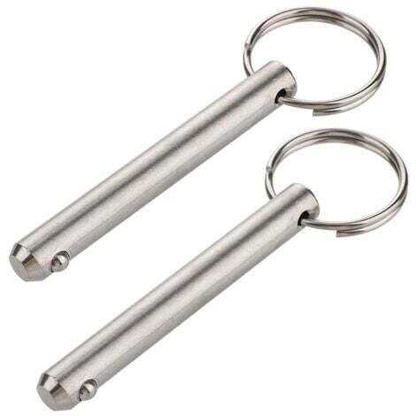 Lot de 2 longues goupilles à dégagement rapide, diamètre 9,5 mm, longueur utile 61 mm, longueur totale 76 mm, en acier inoxydable 316, goupille supérieure Bimini, matériel marin (1/3)