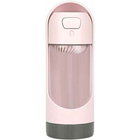 SHINING HOUSE Botella de agua portátil a prueba de fugas, dispensador de agua potable para gatos para caminar al aire libre, viajar, entrenar (rosa) (1/5)