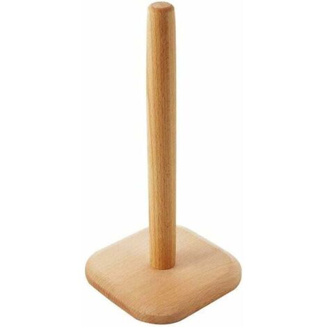SHINING HOUSE Portarrollos de papel de cocina con base, portarollos de madera, portarollos de madera de haya, portarollos de madera de simplicidad moderna para encimera de cocina (color madera) (1/5)