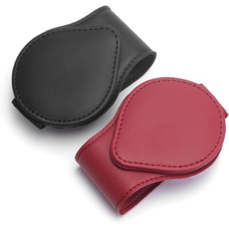 SHINING HOUSE Soporte para gafas de coche, de piel sintética, magnético, accesorio universal para visera solar, práctico soporte para visera solar de coche con adsorción (1/4)