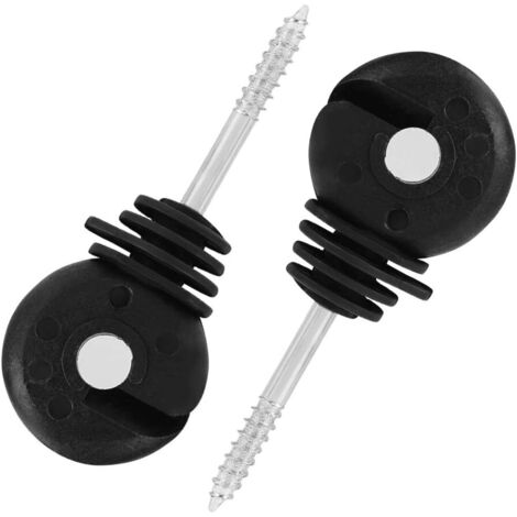SHINING HOUSE 100 piezas de aislador de cerca eléctrica, aislador de anillo de tornillo corto, accesorio de poste de cerca de pastizales eléctricos, aislador de madera de poste para (1/4)