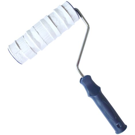 SHINING HOUSE Rodillo texturizador de pared de 8" con mango: herramienta para estampar patrones (1/5)