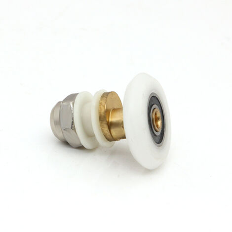 SHINING HOUSE Rodillos para mamparas de ducha, Rodillos para puertas corredizas, Rodillos para mamparas de ducha, Ruedas de repuesto, Diámetro de rueda 27 mm, 4 piezas (1/4)