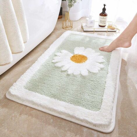 SHINING HOUSE Alfombrilla de baño absorbente Daisy, alfombrilla de baño suave de poliéster, alfombrilla de ducha absorbente, lavable a máquina, 45 x 65 cm (1/4)