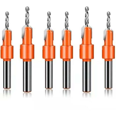 SHINING HOUSE Juego de 6 brocas cónicas para madera con llave hexagonal, broca para carpintería, cortador de agujeros para carpintería (paquete individual) (1/5)