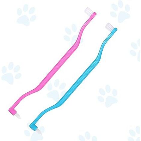 SHINING HOUSE Cepillo de dientes reversible para gatos, cepillo con microcabezal para limpiar los dientes de los gatitos, cuidado dental para gatitos con mango curvo, reduce la acumulación de sarro