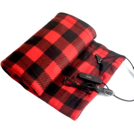 SHINING HOUSE Manta polar eléctrica calefactable de 12 V con ajuste de temperatura para coche, caravana, invierno, hogar y oficina (1/4)
