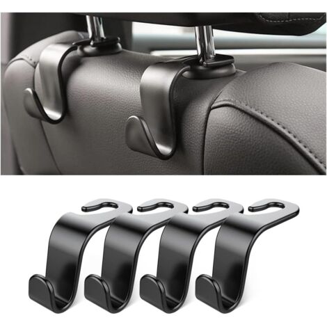 SHINING HOUSE Gancho para asiento de coche, 4 piezas de ganchos para reposacabezas de coche, accesorios interiores para reposacabezas, bolsos, carteras, bolsas de compras, botellas de agua (1/5)