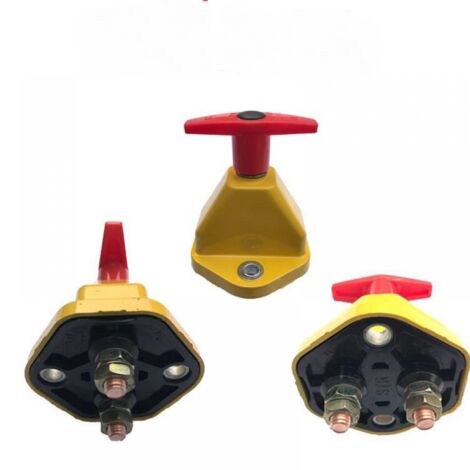 SHINING HOUSE Interruptor de corte de batería de automóvil, interruptor de desconexión de batería de 24 V para automóvil, barco, RV, ATV marino - Amarillo - 2 piezas (1/3)