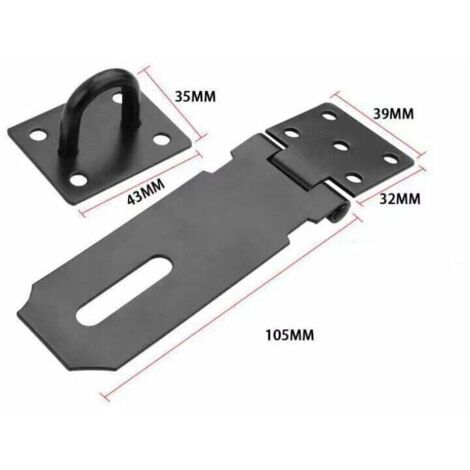 Kit Completo De Pestillo Para Puerta De Jardín - Color Negro, Acero Resistente - Modelo D7 Con Montaje En Superficie