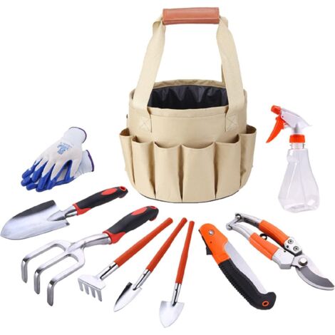SHINING HOUSE Juego de herramientas de jardinería, kit de regalo de herramientas manuales, trasplante de jardinería al aire libre para jardineros, con bolsa de almacenamiento resistente para almacenam