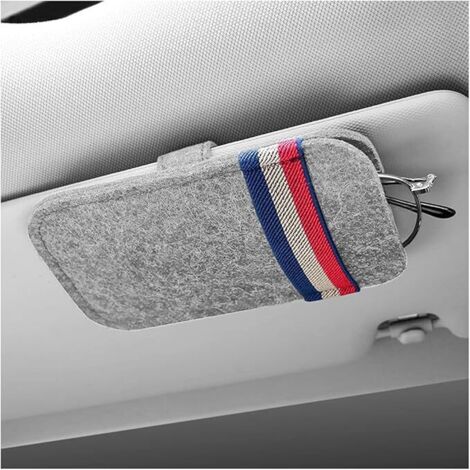 SHINING HOUSE Marco para gafas de coche, clip para sujetar gafas de sol en la visera del coche, protector de gafas, accesorios universales para el interior del coche, para guardar gafas (gris claro) (1/5)